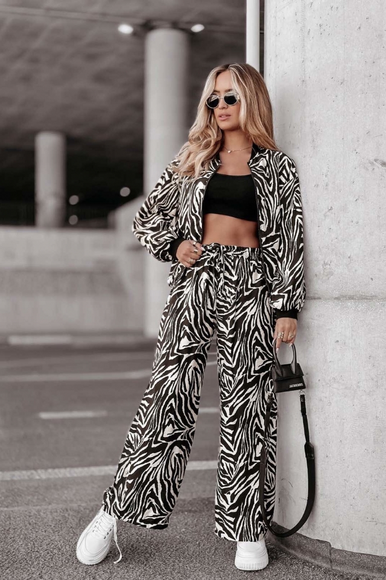 Σετ oversized animal print - Λευκό