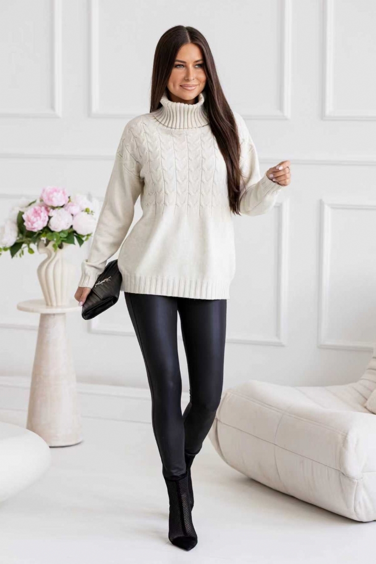 Μπλούζα Πλεκτή Ζιβάγκο Μακρυμάνικη - Μπεζ