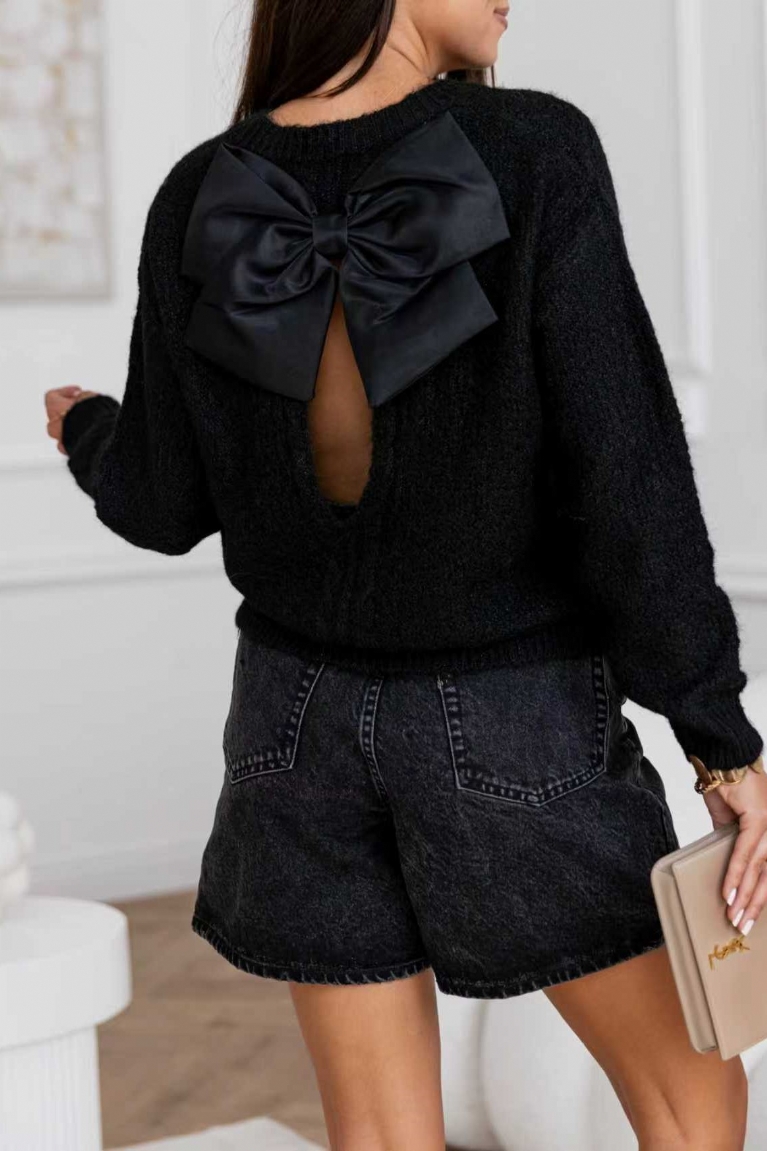 Προϊόν: Μπλούζα Πλεκτή Με Φιόγκο Στην Πλάτη - Μαύρο Μπλούζα Πλεκτή Με Φιόγκο Στην Πλάτη - Μαύρο