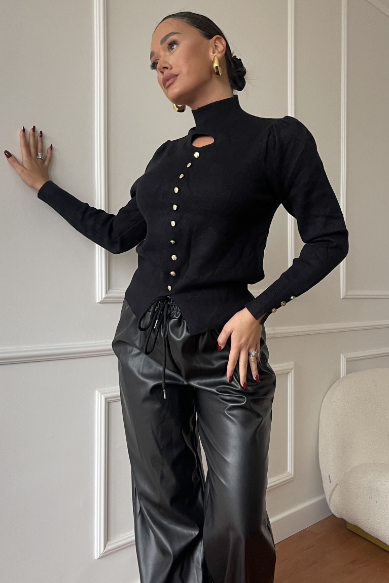 Προϊόν: Μπλούζα Πλεκτή Ζιβάγκο Με Άνοιγμα & Κουμπιά - Καφέ Μπλούζα Πλεκτή Ζιβάγκο Με Άνοιγμα & Κουμπιά - Καφέ