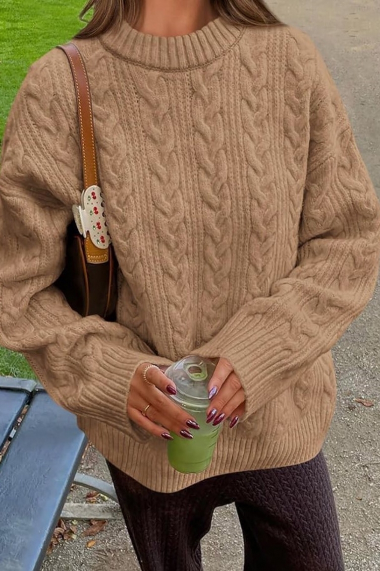 Προϊόν: Mπούζα Πλεκτή Oversized Με Σχέδιο Στην Ύφανση - Κάμελ Mπούζα Πλεκτή Oversized Με Σχέδιο Στην Ύφανση - Κάμελ