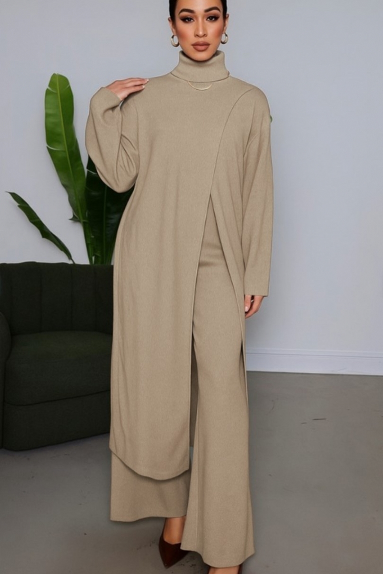 Προϊόν: Σετ Πλεκτή Μπλούζα Ζιβάγκο Ασύμμετρη & Παντελόνα - Μπεζ Σετ Πλεκτή Μπλούζα Ζιβάγκο Ασύμμετρη & Παντελόνα - Μπεζ