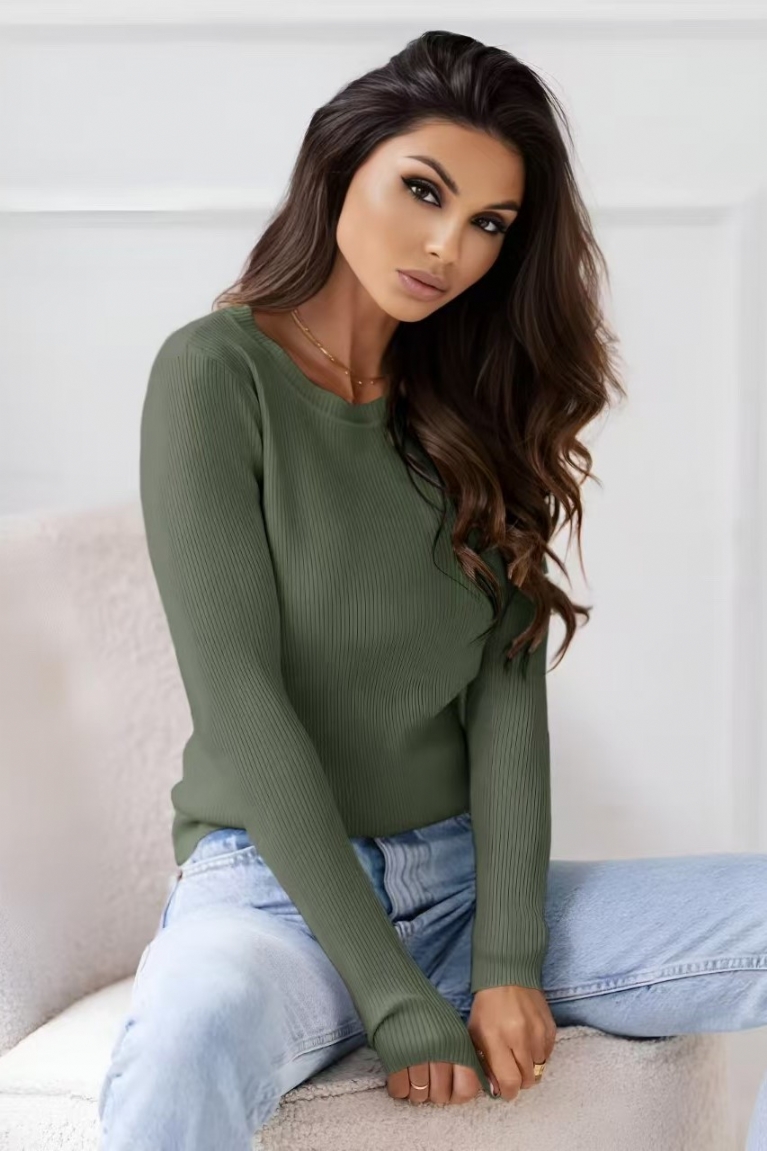 Προϊόν: Μακρυμάνικη Μπλούζα Πλεκτή - Χακί Μακρυμάνικη Μπλούζα Πλεκτή - Χακί