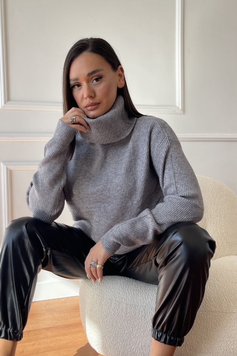 Προϊόν: Πλεκτή Ζιβάγκο Μπλούζα - Γκρι Πλεκτή Ζιβάγκο Μπλούζα - Γκρι