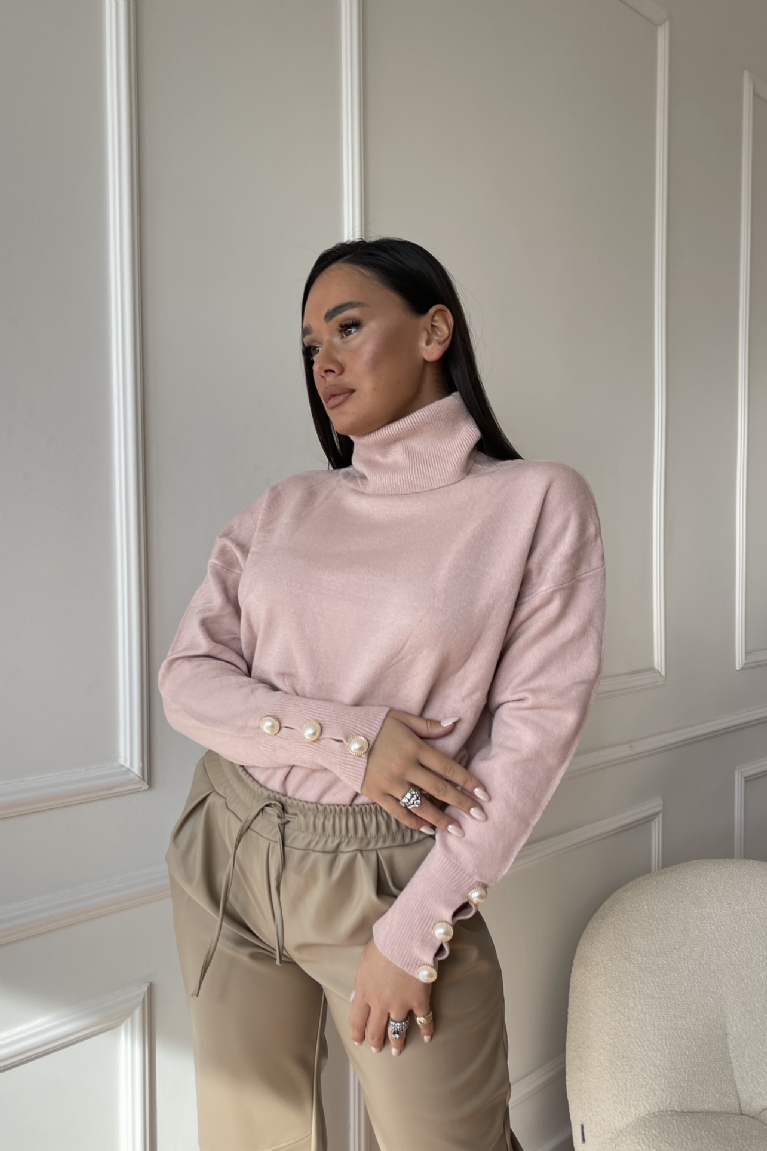 Προϊόν: Μπλούζα Πλεκτή Ζιβάγκο Με Κουμπιά Στα Μανίκια - Ροζ Μπλούζα Πλεκτή Ζιβάγκο Με Κουμπιά Στα Μανίκια - Ροζ