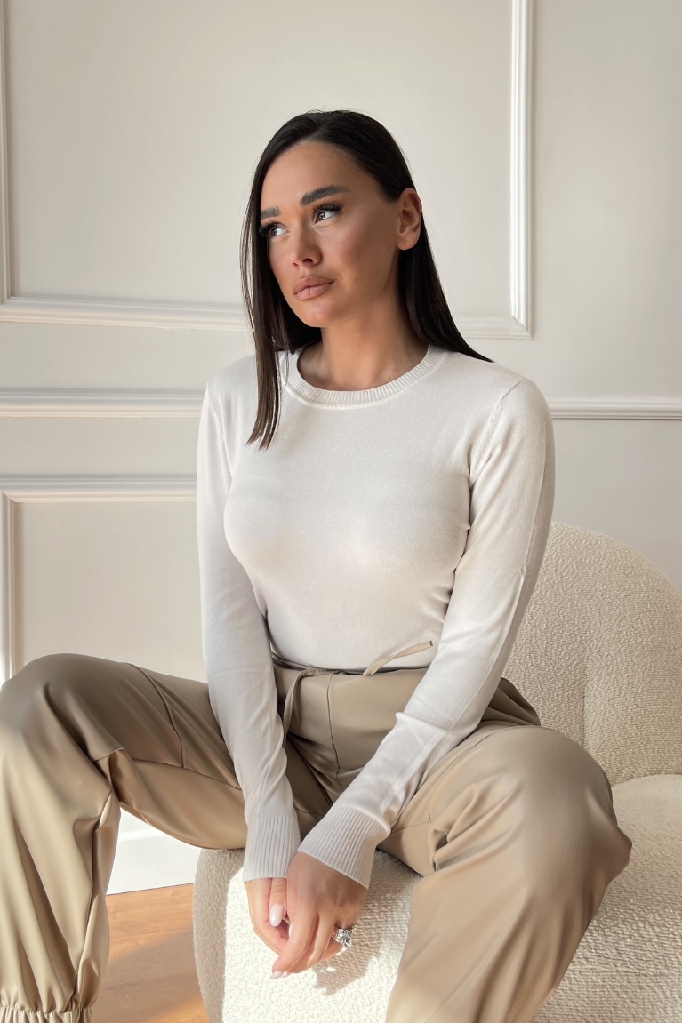 Προϊόν: Μακρυμάνικη Μπλούζα Πλεκτή - Λευκό Μακρυμάνικη Μπλούζα Πλεκτή - Λευκό