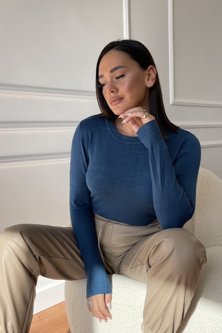 Προϊόν: Μακρυμάνικη Μπλούζα Πλεκτή - Πετρόλ Μακρυμάνικη Μπλούζα Πλεκτή - Πετρόλ