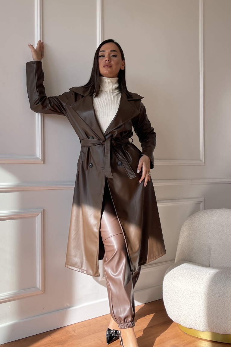 Προϊόν: Δερματίνη Καμπαρντίνα Με Ζώνη & Κουμπιά Χωρίς Φόδρα - Καφέ Δερματίνη Καμπαρντίνα Με Ζώνη & Κουμπιά Χωρίς Φόδρα - Καφέ