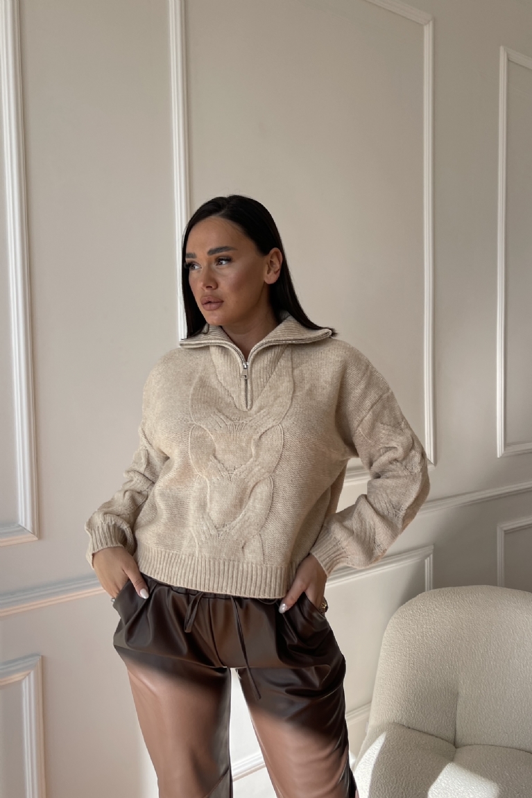 Προϊόν: Μπλούζα Πλεκτή Ζιβάγκο Με Φερμουάρ - Μπεζ Μπλούζα Πλεκτή Ζιβάγκο Με Φερμουάρ - Μπεζ