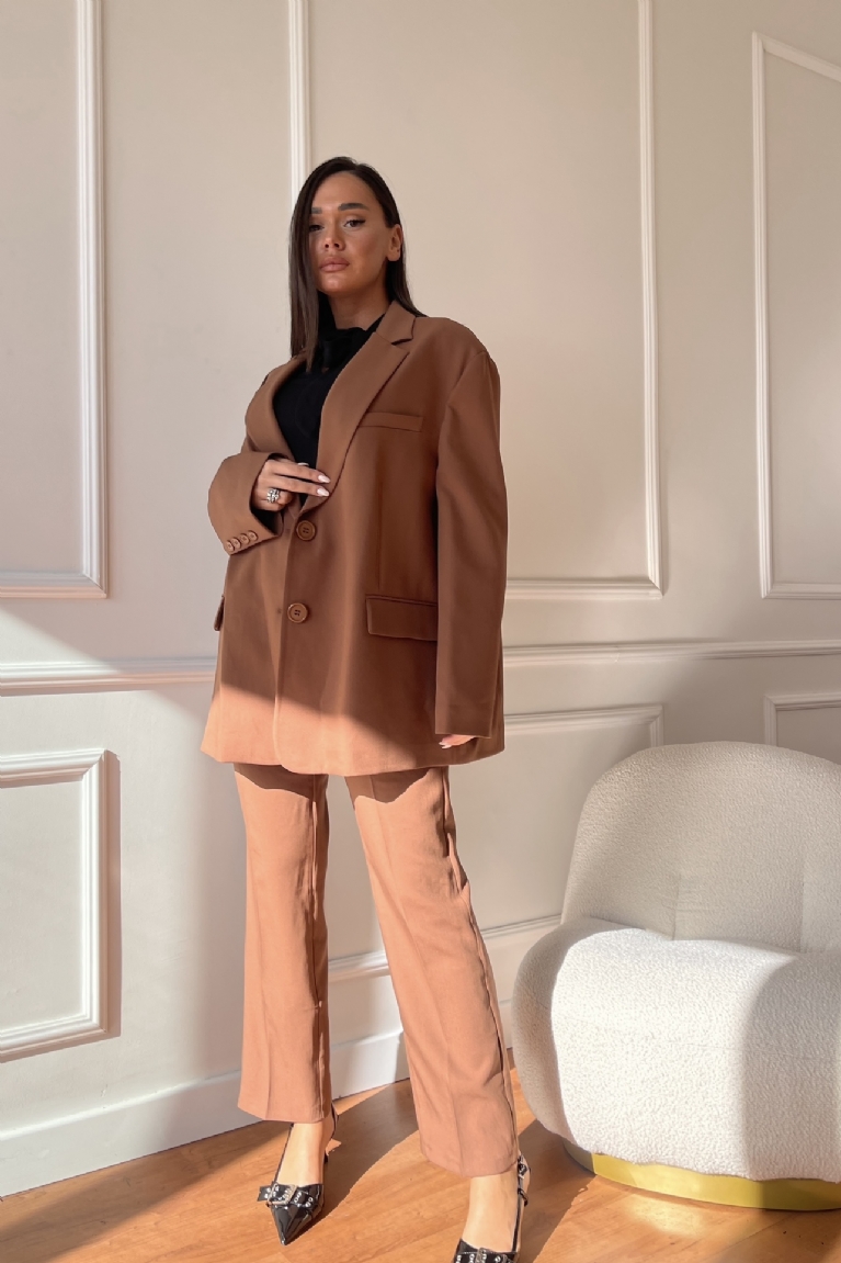 Προϊόν: Σακάκι Oversized Με Κουμπιά - Καφέ Σακάκι Oversized Με Κουμπιά - Καφέ