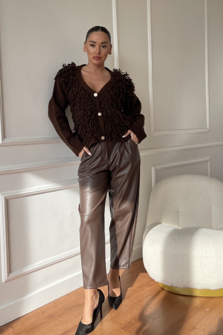 Προϊόν: Ζακέτα Πλεκτή Crop Με Κουμπιά - Καφέ Ζακέτα Πλεκτή Crop Με Κουμπιά - Καφέ