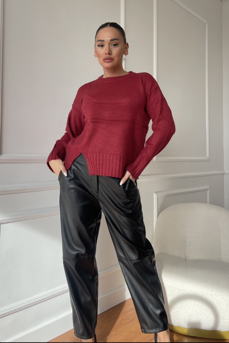 Προϊόν: Μπλούζα Πλεκτή Oversize - Μπορντό Μπλούζα Πλεκτή Oversize - Μπορντό