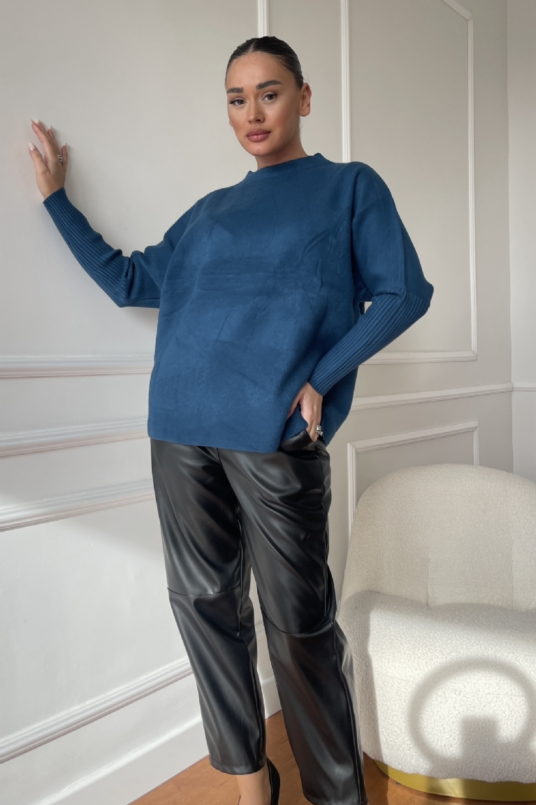 Προϊόν: Μπλούζα Πλεκτή Μακρυμάνικη - Πετρόλ Μπλούζα Πλεκτή Μακρυμάνικη - Πετρόλ