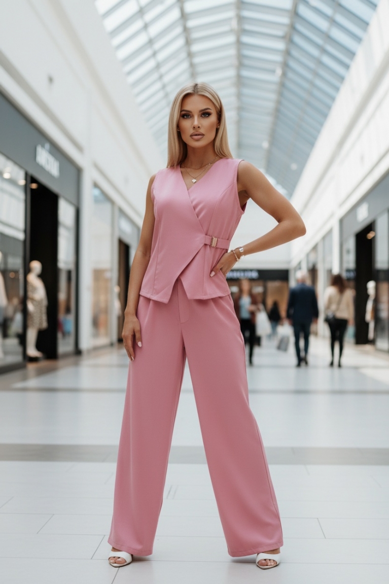 Προϊόν: Σετ Γιλέκο με Παντελόνι - Ροζ Σετ Γιλέκο με Παντελόνι - Ροζ