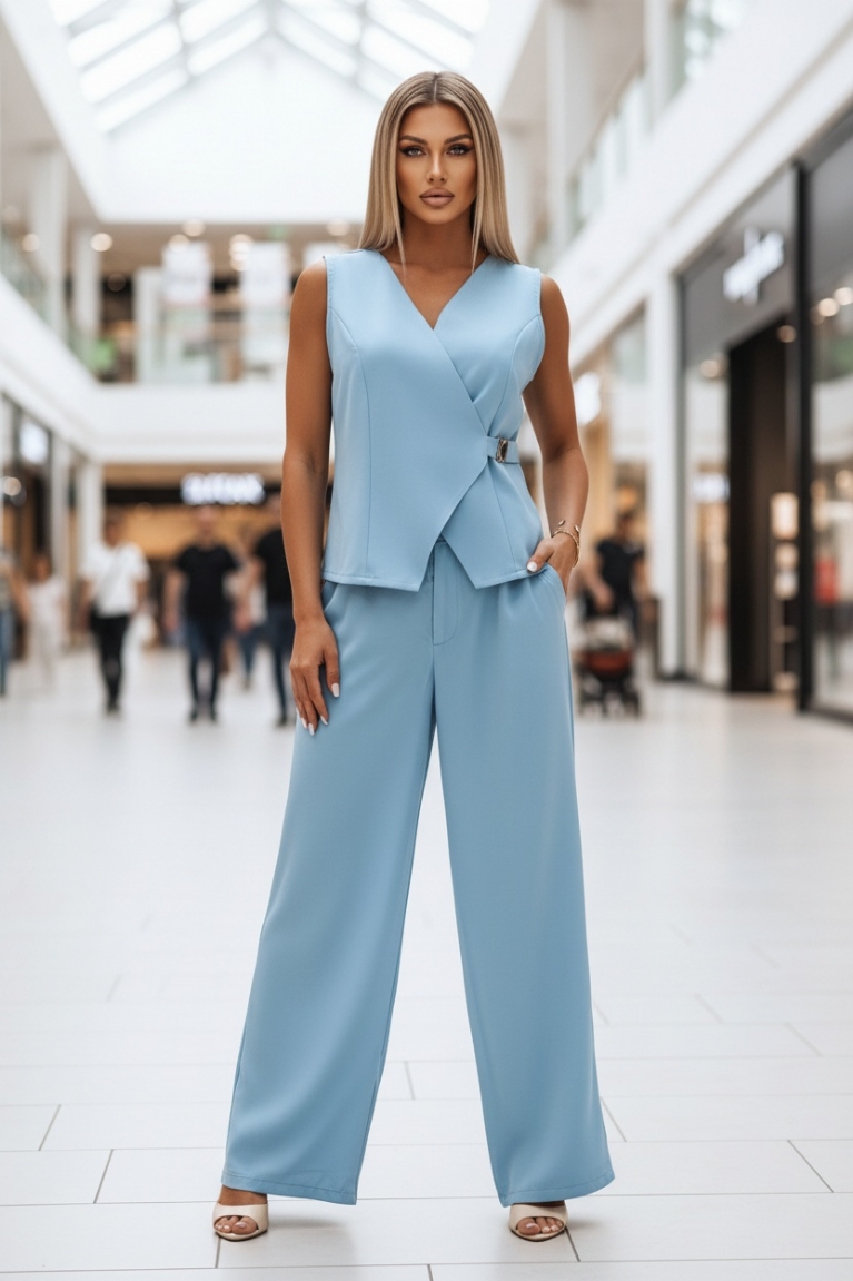 Προϊόν: Σετ Γιλέκο με Παντελόνι - Σιέλ Σετ Γιλέκο με Παντελόνι - Σιέλ