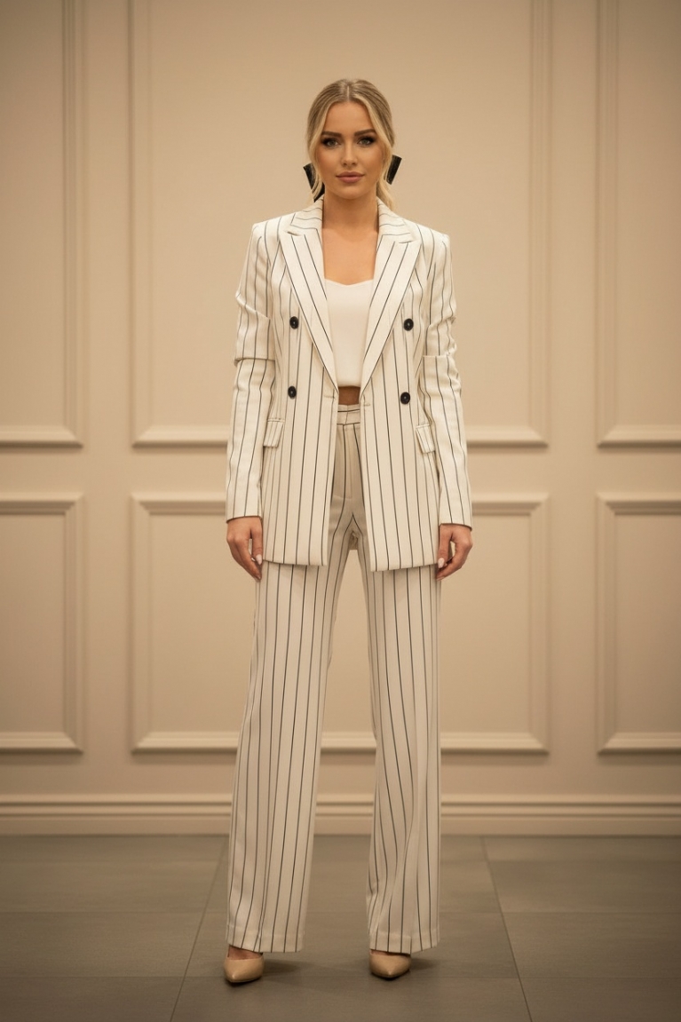 Σετ Παντελόνι & Σακάκι ΡΙΓΕ - Εκρού