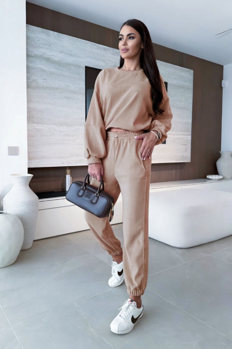 Σετ Φόρμας Παντελόνι & Μπλούζα - Μπεζ σκούρο