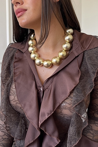 Κολιέ Με Πέρλες - Χρυσό