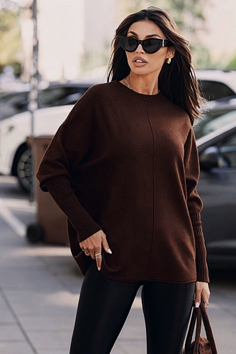Μπλούζα Πλεκτή Oversize - Καφέ