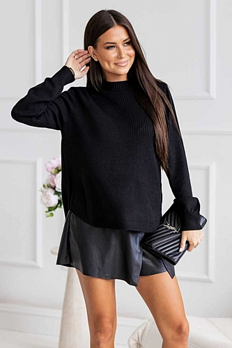 Μπλούζα Πλεκτή Μακρυμάνικη - Μαύρο