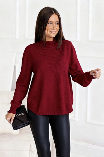 Μπλούζα Πλεκτή Μακρυμάνικη - Μπορντό