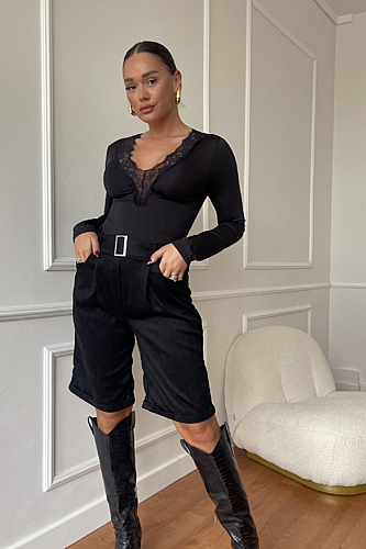 Βερμούδα Σουέτ Ψηλόμεση - Μαύρο