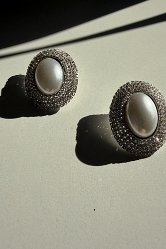 Σκουλαρίκια με πέρλα - Ασημί