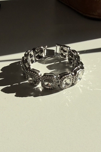 Βραχιόλι με πετρες - Ασημί