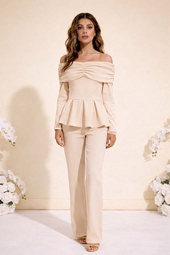 Set Παντελόνι & Μπλούζα off shoulder - Ζαχαρί