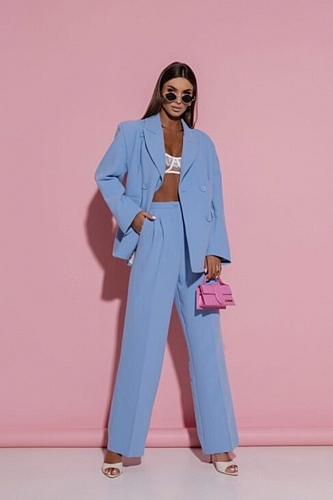 Σετ Σακάκι Blazer & Παντελόνι - Γαλάζιο