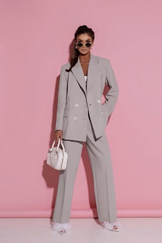 Σετ Σακάκι Blazer & Παντελόνι - Καφέ Πούρου