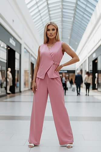Σετ Γιλέκο με Παντελόνι - Ροζ
