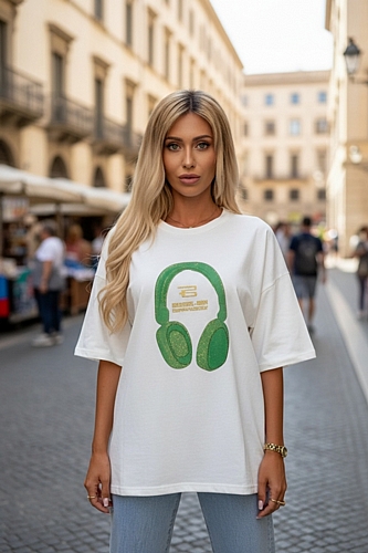 Μπλούζα με Detail Τύπωμα - Λευκό