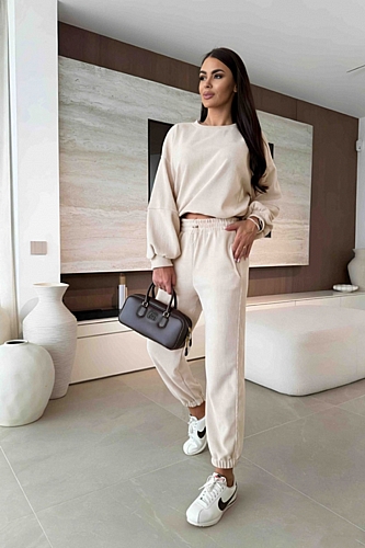 Σετ Φόρμας Παντελόνι & Μπλούζα - Εκρού